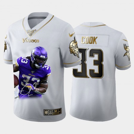 Miesten Minnesota Vikings NFL Pelipaita Dalvin Cook 33 Golden Edition Special Signature 100th Season Vapor Limited